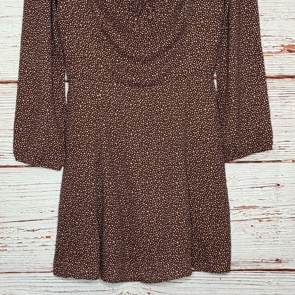 NWT Abercrombie & Fitch Portrait Neck Long Sleeve Polka Dot Mini Dress Sz M - Picture 9 of 16